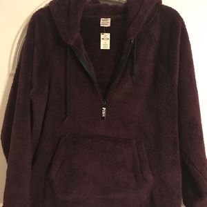 Burgundy half-zip hoodie